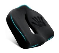 skmeditec Hemorrhoid Donut Seat Cushion for Tailbone & Coccyx Pain Relief - Ergonomic Memory Foam U-Shaped Sitting Cushion for Long Sitting, Office Chair & Car (Gray)