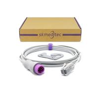 skmeditec SpO2 Sensor 9.8FT Direct Connect Cable with Chip Compatible with MindrayDatascope Monitors for Masimo SpO2 Module, Reusable Er Clip Probe Cord with 8-Pin Connector