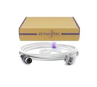 skmeditec SpO2 Sensor Compatible with Schiller Argus LCM Direct Spo2 Cable with Masimo SpO2 Technology, 9.8FT Er Clip Probe with 7 Pins Connector, Replacement Cord