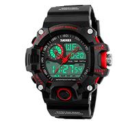 SKMEI 1029 Men's Dual Display, Military Army ,50m Waterproof Sports Digital Wrist Watch (Red)