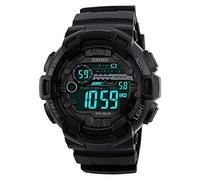 SKMEI 1243 Japanese-Quartz Digital Display Silicone Rubber 50M Waterproof Men Watch - Black, Black/Transparent, Strap, Black/Transparent, Strap, Black/Transparent, Strap