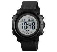 SKMEI Casual Look Watch for Women Digital Display White Dial ABS::Stainless Steel Men's PU Black Color Stylish Band Water-Resistant & Scratch-Resistant-1426, White Black, 50M, Military