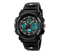 SKMEI Kid's Boys Girls Analogue Digital Led Back Light Watches Week Alarm Chronograph Wrist Watch Black
