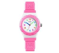 SKMEI Kids Boys Girls Children First Watch Easy Tell Time Analogue Learning Pink