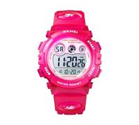 SKMEI Kids Sports Watch, Multi Function Digital Kids Watches Waterproof LED Light Wristwatches for Boys Girls, Rosered, Digital