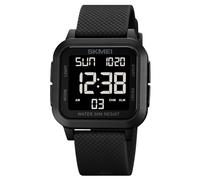 SKMEI Men Digital Sports Watch Ultra-Thin Large Face Waterproof Wrist Watches for Men with Stopwatch Countdown Timer Alarm Function Dual Time LED Back Light, Black Black-1