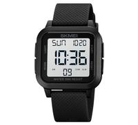SKMEI Men Digital Sports Watch Ultra-Thin Large Face Waterproof Wrist Watches for Men with Stopwatch Countdown Timer Alarm Function Dual Time LED Back Light, Black White, 1.89*1.57*0.43 inch, Sports