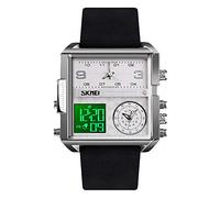 SKMEI Men Digital Watch, Waterproof Military Wrist Watch for Men, Analogue Quartz Watch with Luminous Chronograph Alarm