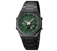 SKMEI Men Watch Dual-Display Electronic Watch with Luminous 50m Waterproof Watch Fashion Mutifunctional Sports Watch for Men- 1816, Black Green Black, Classic
