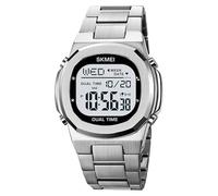 SKMEI Men Watch Single Display Electronic Watch Waterproof Fashion Business Trend Watches Men's Watches - 2004, SILVER WHITE