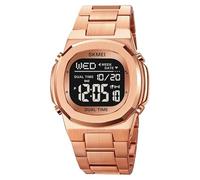 SKMEI Men Watch Single Display Electronic Watch Waterproof Fashion Business Trend Watches Men's Watches - 2004, ROSE GOLD BLACK