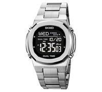 SKMEI Men Watch Single Display Electronic Watch Waterproof Fashion Business Trend Watches Men's Watches - 2004, SILVER BLACK, Japanese