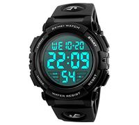 SKMEI Mens Digital Sports Military Watches Big Numbers Outdoor Waterproof with Alarm/Timer LED Backlight for Running Men
