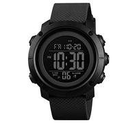 SKMEI Men's Digital Sports Watch 50m Waterproof LED Military Multifunction Smart Watch Stopwatch Countdown Auto Date Alarm, Black, Digital