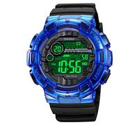 SKMEI Men's Digital Sports Watch, Military Waterproof Watches LED Screen Large Face Stopwatch Alarm Wristwatch, black black, 1, Modern