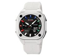 SKMEI Men's Digital Watch with Waterproof World Time Display Luminous Tactical Multiple Colors Watches for Men, White
