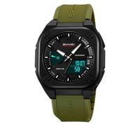 SKMEI Men's Digital Watch with Waterproof World Time Display Luminous Tactical Multiple Colors Watches for Men, ArmyGreen