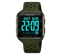 SKMEI Men's Sports Digital Watches Military Multifunction Watches for Women with Waterproof Alarm Dual Time Zones Stopwatch, Army Green