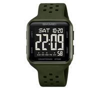 SKMEI Men's Sports Watch Waterproof Large Face Digital Watches for Men with Multifunction Alarm Dual Time Zones Stopwatch, Army Green
