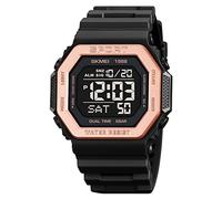 SKMEI Men's Top Brands Digital Mens Waterproof Electronic WristWatches Fashion PU Band Sports Watch relogio Masculino Sport Watch Men, Rose Gold, Classic