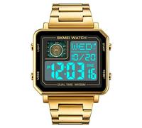 SKMEI Men's Unisex 2033 Gold Leather Strap Watch