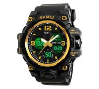 SKMEI Men's Watch Military Analog Digital Waterproof Luminous Sport Watch for Men with Date Week Alarm Tactical Watch, 1155B-Gold
