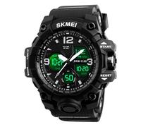 SKMEI Men's Watch Military Analog Digital Waterproof Luminous Sport Watch for Men with Date W larm Tactical Watch, 1155B-Black