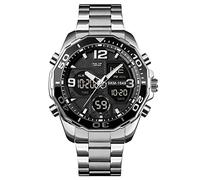 SKMEI Mens Watches Chronograph Stainless Steel Waterproof Date Analog Quartz Watch Business Wrist Watches for Men