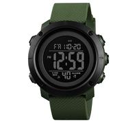 SKMEI Multi-Functional Sports Watch for Men Digital Display Black Dial ABS::Stainless Steel Men's PU Army Green Color Stylish Band, Water-Resistant & Scratch-Resistant-1426