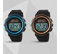 SKMEI Solar Powered Digital Men Women Sports Watch Big Dial 5ATM Water-resistant Multi-function Unisex Wristwatch with Chronograph Alarm Ba