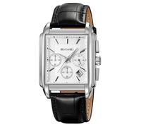 SKMEI Square Watch for Men Business Stainless Dress Fashion Chronograph Waterproof Luxury Analog Simple Fathers Dad Gifts Gold Black Wrist Watches, G2339HP-silver