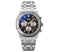 SKMEI Watch for Men- Classic Stylish Sports Fashion Casual Wrist Watch, Men Dress Watch Elegant Gift, 30M Waterproof, Auto Date Luminous Watch, Sliver Black, classic