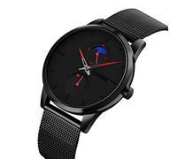 SKMEI Watches for Mens Minimalist Thin Waterproof Fashion Simple Wrist Watch Analog Dress Moon Phase