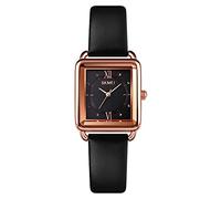 SKMEI Watches for Women Ladies Female Diamond Rose Gold Square Stainless Luxury Fashion Small Slim Analog Quartz Waterproof Dress Casual Simple Wife Girls Gifts Wrist Watch, L1702 black