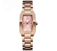 SKMEI Watches for Women Ladies Female Diamond Rose Gold Square Stainless Luxury Fashion Small Slim Analog Quartz Waterproof Dress Casual Simple Wife Girls Gifts Wrist Watch, L1400rosegold, fashion