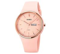 SKMEI Watches for Young Women Lady Sports Silicone Band Big Face Large Waterproof Fashion Casual Simple Quartz Analog Day Date Girls Gift White Wrist Watch, L1747pink, simple