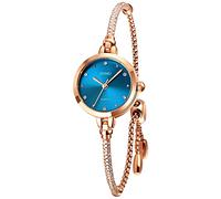 SKMEI Women Watches Bracelet Diamond Ladies Female Small Rose Gold Fashion Luxury Thin Waterproof Analog Quartz Casual Girls Wife Gifts Silver Wrist Watch, L1805blue, fashion