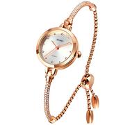 SKMEI Women's Fashion Watch, Silver, Rose Gold, Ultra Slim Case, Water Resistant, Quartz Movement, Bracelet, Adult, Female, Casual Watch