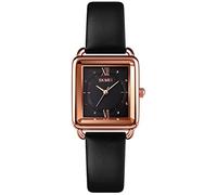SKMEI Women's Watches for Ladies Female Square Small Slim Light Leather Band Waterproof Fashion Casual Simple Quartz Analog Young Girls Gifts Wrist Watch, L1702 black, fashion
