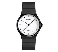 SKMEI Women's Watches Ladies Quartz Watch Waterproof Wrist Watch Resin Fashion Casual Wristwatch for Girls, Black White, 1.5*1.3*0.3 inch, sports