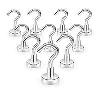 SKmoon Magnetic Hooks,8KG（18LBS Extra Strong Magnetic Hooks for Fridge,Cruise, Van, Refrigerators, Grill, Coat and Storage (Pack of 10)