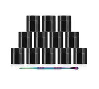 SKMZ 12PCS UV Protection 5g Small Glass Jars With Lids Reusable 5ml Black Food Glass Bottle Mini Airtight Container for Oil Salve leaf Storage 1 Wax Carving Tools (B 10G)