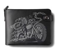 skneephate Skull Biker Chain Wallet, black, Retro