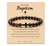 SKNGMO To Mens Gifts Bracelet for Son Brother Grandson Grandpa Dad Nephew Uncle Birthday Graduation Retirement Christmas Christian Gift for Men for Him Tiger Eye Mens Bracelet, M, Stone, no gemstone