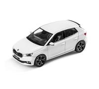 Skoda 6VA099300S9R Fabia A07 Model Car 1:43 Miniature Moon White