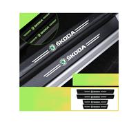 (Skoda ) Car Door Sill Sticker Luminous Leather Texture
