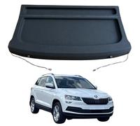 Skoda Karoq 2017-2025 Compatible Car Parcel Shelf | Sturdy Boot Cover with Cord for Extra Storage | Space Saving Car Accessories | Black | TCC Parcel Shelf Direct