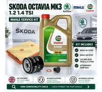 Skoda Octavia MK3 1.2 1.4 TSI MAHLE Air Oil Filter Kit Castrol EDGE 5W30 LL 5L