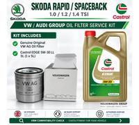 Skoda Rapid / Spaceback 1.0/1.2/1.4 Genuine VW AG Oil Service Castrol 5W30 LL 5L