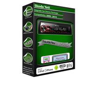 Skoda Yeti radio, Pioneer stereo USB AUX input, iPod iPhone Android player